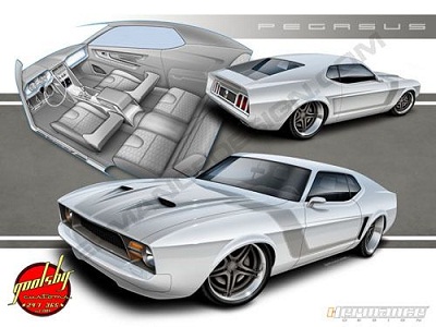 Goolsby Pegasus 1971 Mustang concept by Hermance Design